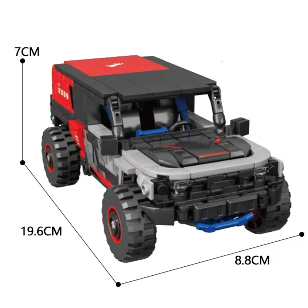 438PCS Off Road Rally Car Building Blocks City SUV Racing Vehicle Model MOC Bricks Educational Puzzle DIY Toys Holiday Gifts