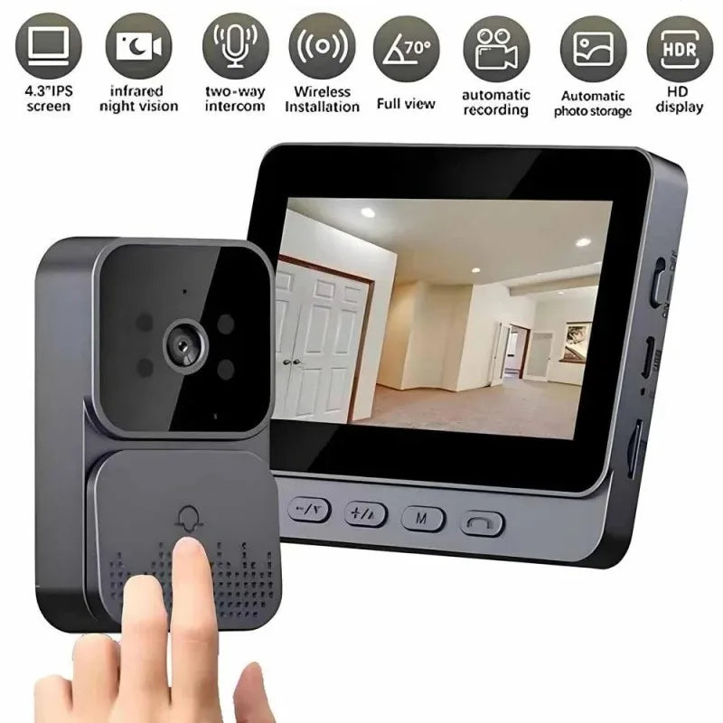 Smart WiFi 2.4G Wireless Doorbells Video Intercom Camera Inteligente Night Vision 4.3inch HD Screen For Security Home Apartment