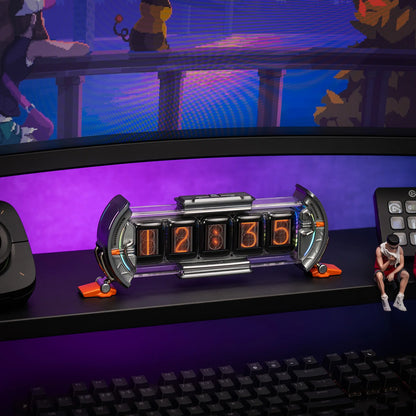 Divoom Times Gate - Cyberpunk Gaming Setup Digital Clock with Smart APP Control, WiFi Connect, RGB LED Display,