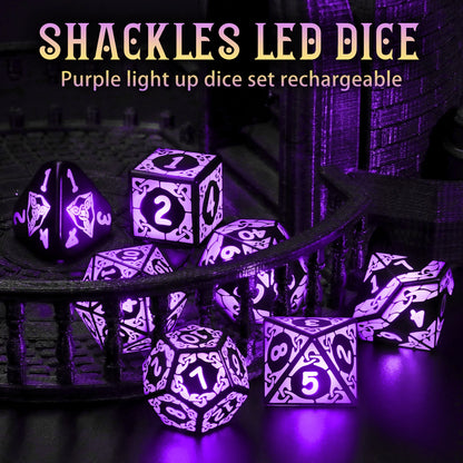 Light up Dice DND ，LED Dice Set Rechargeable for Role Playing Game Gifts, Polyhedral D and D Dice with Charging Box
