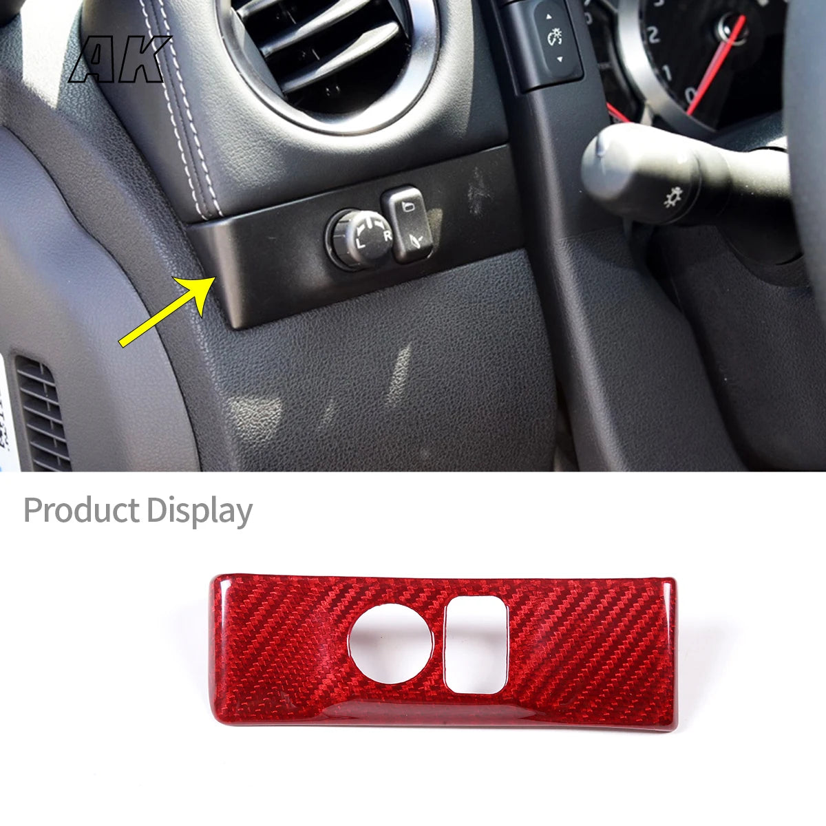 Real Carbon Fiber Trim Car Side Mirror Control Panel Decorative Cover Fit For Nissan GTR R35 2008-2016 Car Interior Accessories