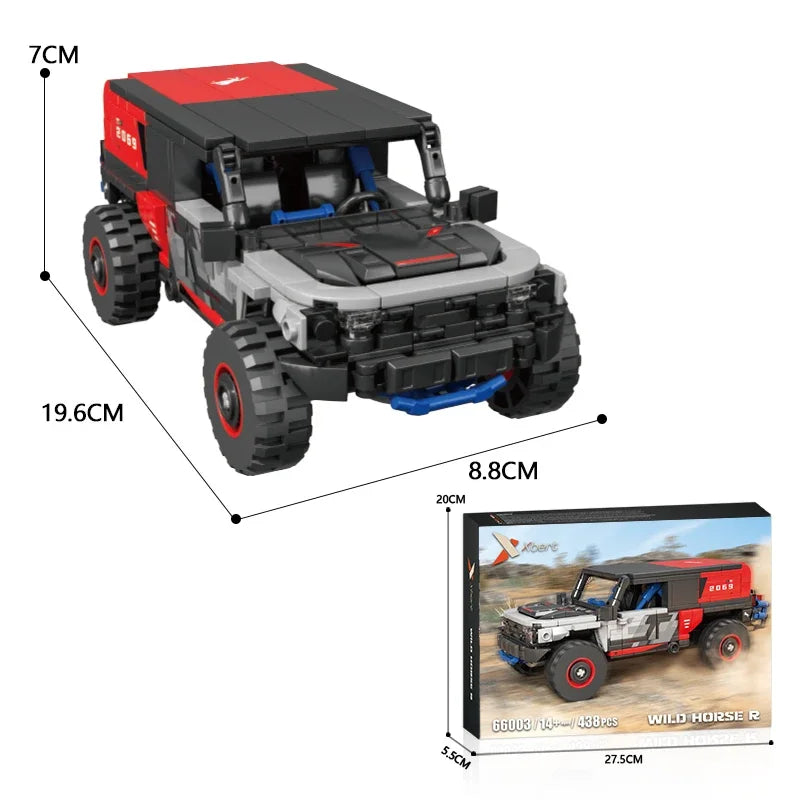 438PCS Off Road Rally Car Building Blocks City SUV Racing Vehicle Model MOC Bricks Educational Puzzle DIY Toys Holiday Gifts