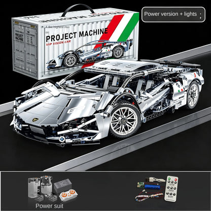 1280PCS Black Samurai Remote Control Sports Car Model DIY Building Blocks Racing Puzzle Toy for Children Gift