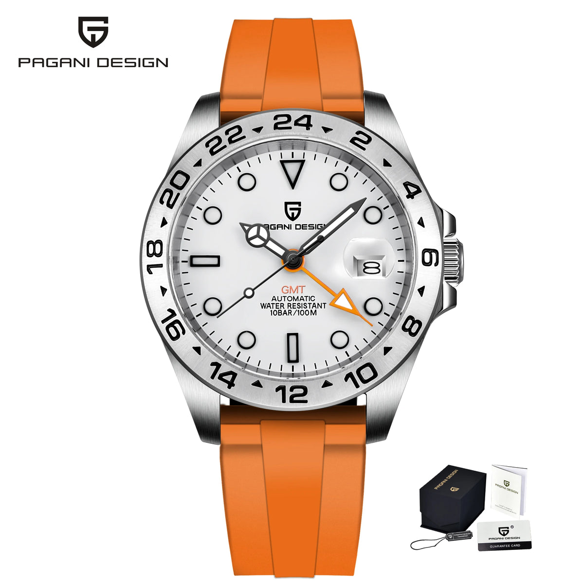 PAGANI DESIGN New Automatic Machinery Men'S Watch GMT DG5833 Stainless Steel Sapphire Crystal 10bar Waterproof Reloj Hombre