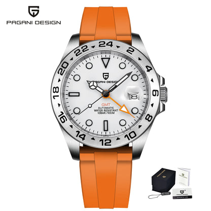 PAGANI DESIGN New Automatic Machinery Men'S Watch GMT DG5833 Stainless Steel Sapphire Crystal 10bar Waterproof Reloj Hombre