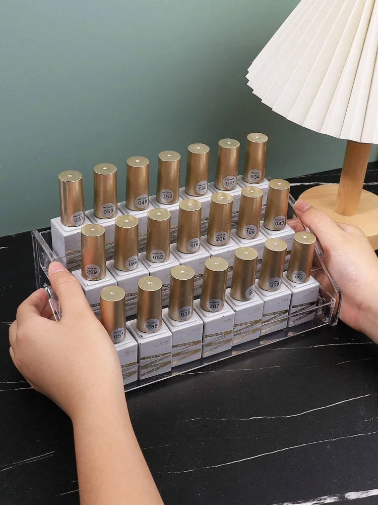 3 Layers Acrylic Nail Polish Display Rack Transparent Cosmetic Organizer Multi-layer Simple Mounting Rack Stand Holder