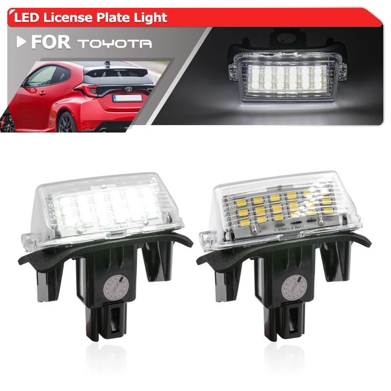 2x For Toyota Yaris IV XP210 2020+ GR Yaris 2020+ Canbus Full White LED License Plate Lights Auto Parking Tag Lamps Replacement