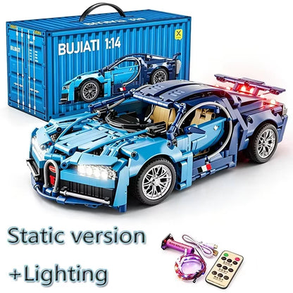1280PCS Black Samurai Remote Control Sports Car Model DIY Building Blocks Racing Puzzle Toy Ornament for Boys' Birthday Gift