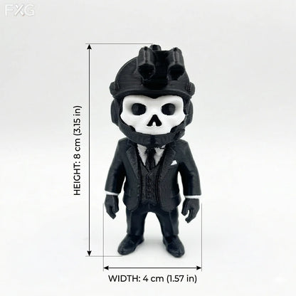 The Tactical Gentleman Figurine Ornament, Suit Tactical Style Desk Decor Accent, Suit Skull Tactical Soldier Sculpture