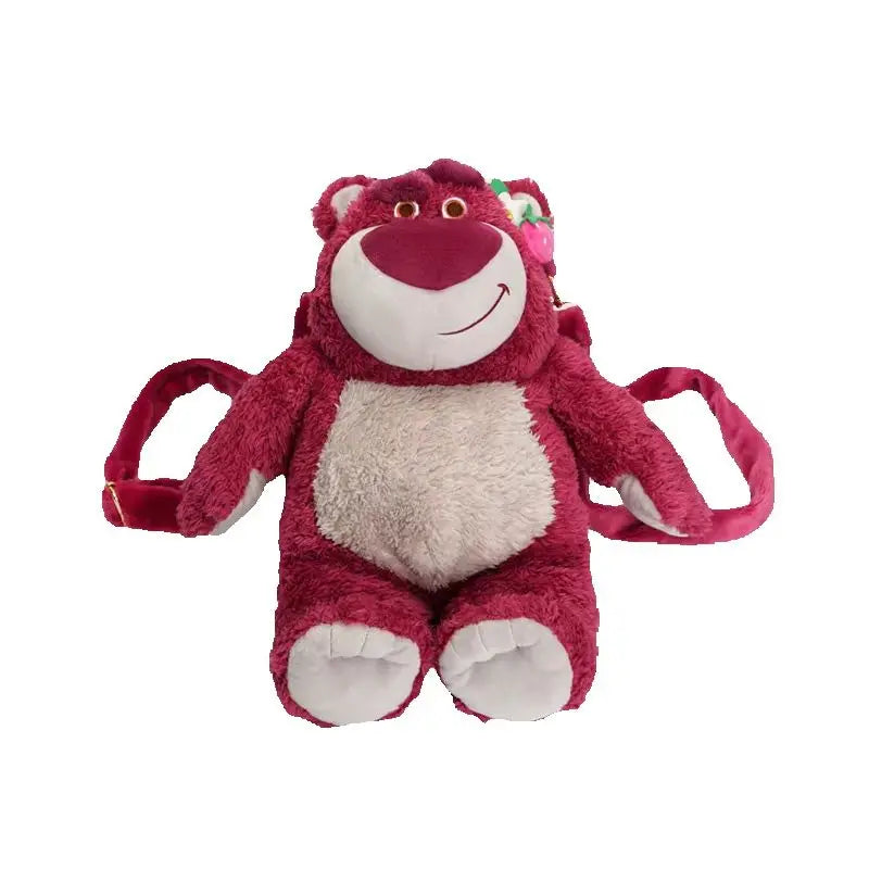 In Stock Original Potdemiel Disney Lotso Strawberry Bear Plush Backpack Cartoon Stuffed Doll Bag Cute Collectible Birthday Gift
