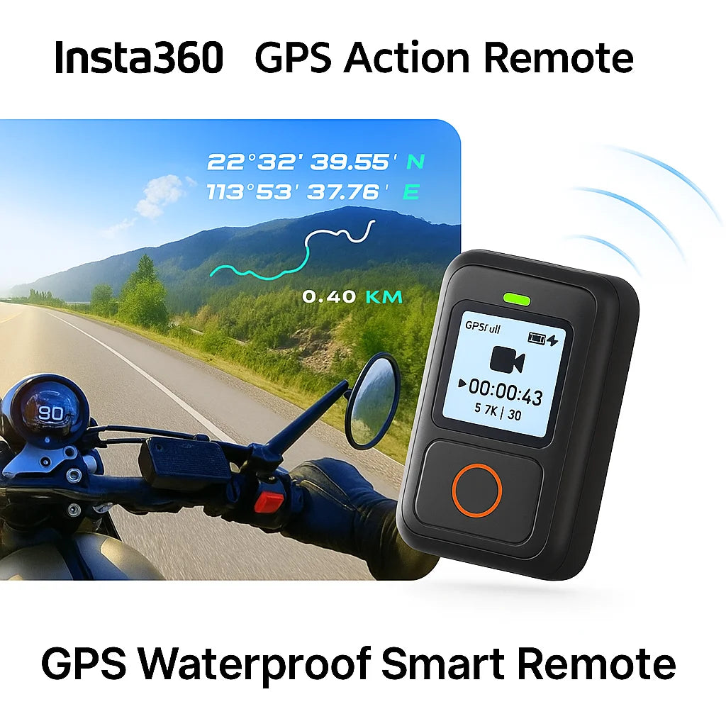 Insta360 GPS Waterproof Smart Remote, Bluetooth 5.0, 5m Waterproof, Quick Wake & Capture, Compatible with X5/Ace Pro 2/GO 3S/X4