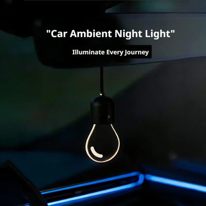 SEAMETAL Elegant Bulb Light Car Pendant Mirror Hanging Soft Glow LED Ambient Light Night Light Decoration Ornament for Vehicle