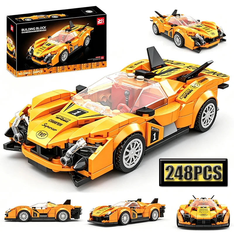 MOC Multi Style Racing Building Blocks Creative DIY Assembly Car Models Home Decor Puzzle Toy Ideal Birthday Gift