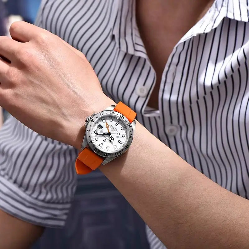 PAGANI DESIGN New Automatic Machinery Men'S Watch GMT DG5833 Stainless Steel Sapphire Crystal 10bar Waterproof Reloj Hombre