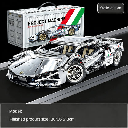 1280PCS Black Samurai Remote Control Sports Car Model DIY Building Blocks Racing Puzzle Toy for Children Gift