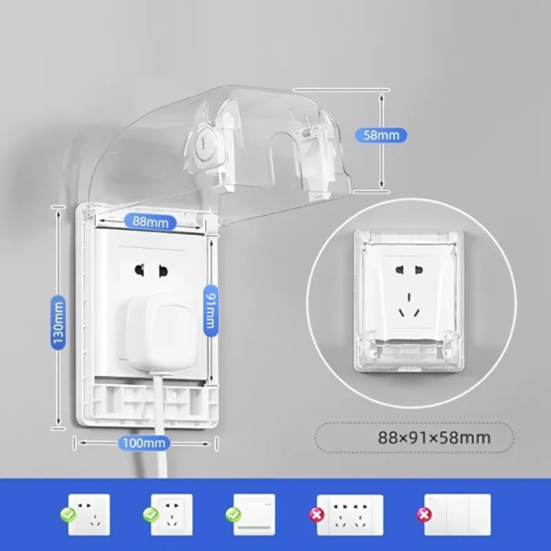 Socket Protection Cover Baby Proof Super Hard Protective Case for Interior Electrical Outlets Light Switch Kids Safe Cover Box