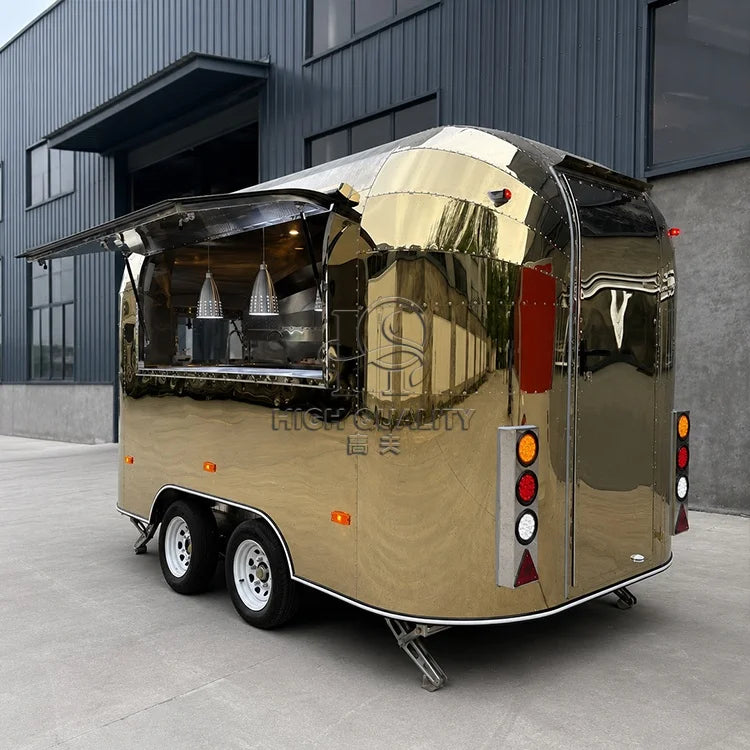 Custom Mobile Food Van Trailer Pizza Burger Hot Dog Fries Ice Cream Coffee CE Certificate Concession Cart