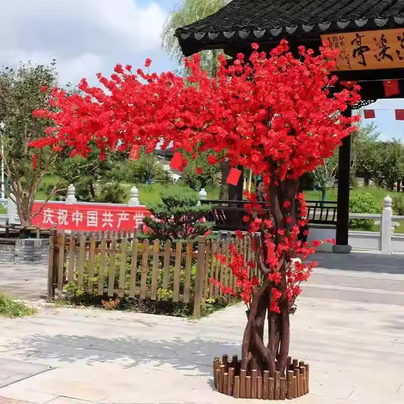Artificial Plants Peach Tree Cherry Tree Maple Tree Fake Flowers Wedding Hotel Exhibition Living Room Decoration Ornaments
