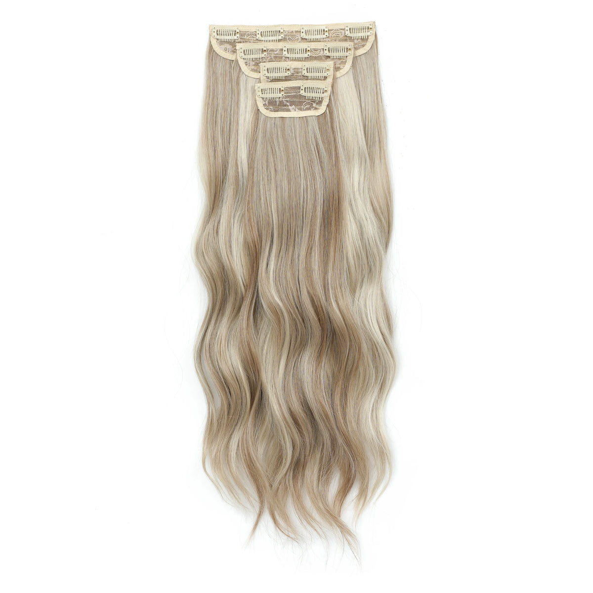 24Inches 220Grams Body Wave Clips In Piano Blond 27/613 M888 Bio Protain High Temperature Synthetic Hair Extensions 4Pcs/Lot