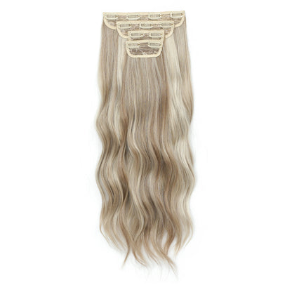 24Inches 220Grams Body Wave Clips In Piano Blond 27/613 M888 Bio Protain High Temperature Synthetic Hair Extensions 4Pcs/Lot
