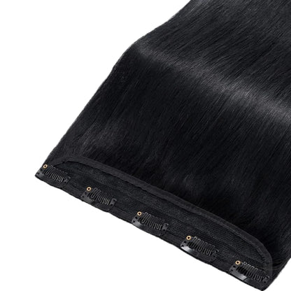 3/4 Full Head Body Wave Clip In Hair Extensions 16-26 Inch One Piece Clip In Human Hair Extensions Natural Color Clip Ins 120G