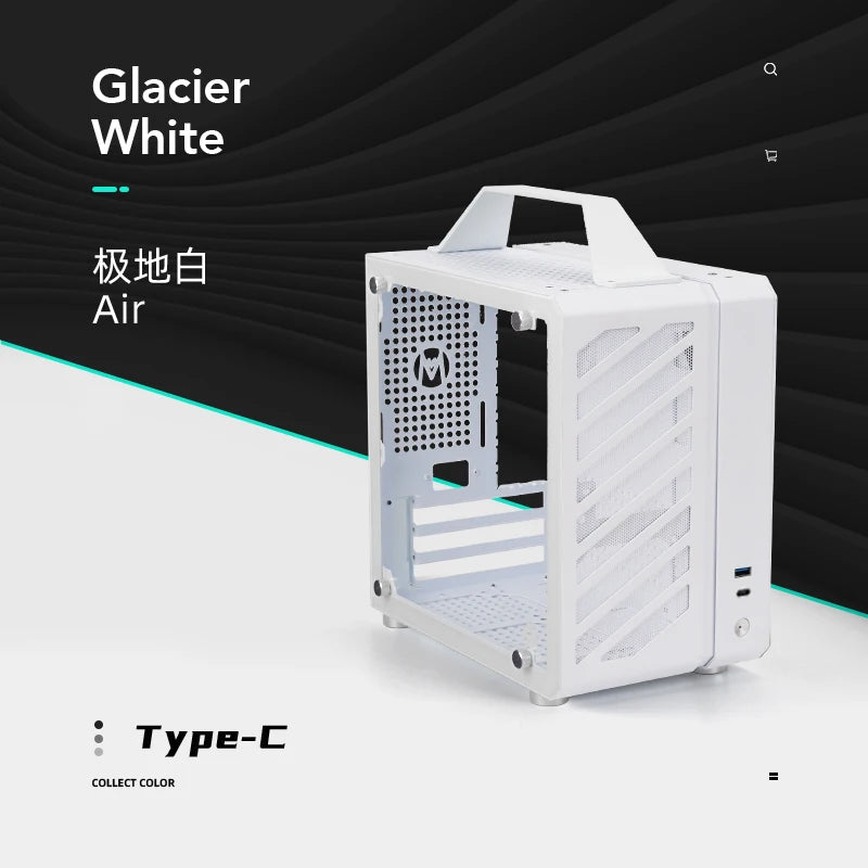 Mechanic Master C24 Sugar Cube Air&TypeC Version Portable Mini Desktop Chassis ITX Computer Case With Tempered Glass PC ardware