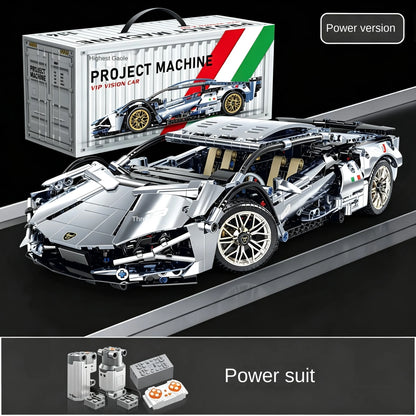 1280PCS Black Samurai Remote Control Sports Car Model DIY Building Blocks Racing Puzzle Toy for Children Gift