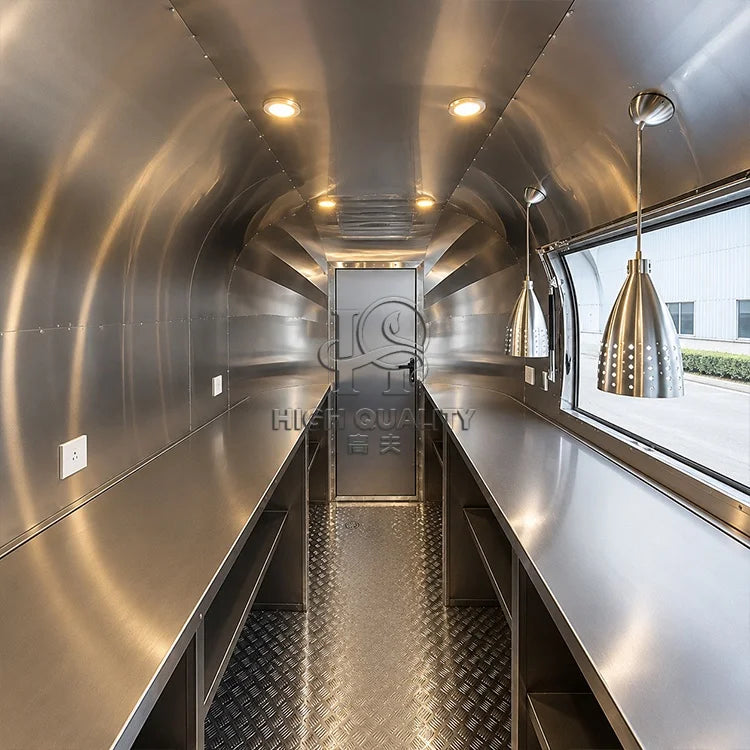 Custom Mobile Food Van Trailer Pizza Burger Hot Dog Fries Ice Cream Coffee CE Certificate Concession Cart
