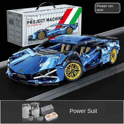 1280PCS Black Samurai Remote Control Sports Car Model DIY Building Blocks Racing Puzzle Toy for Children Gift