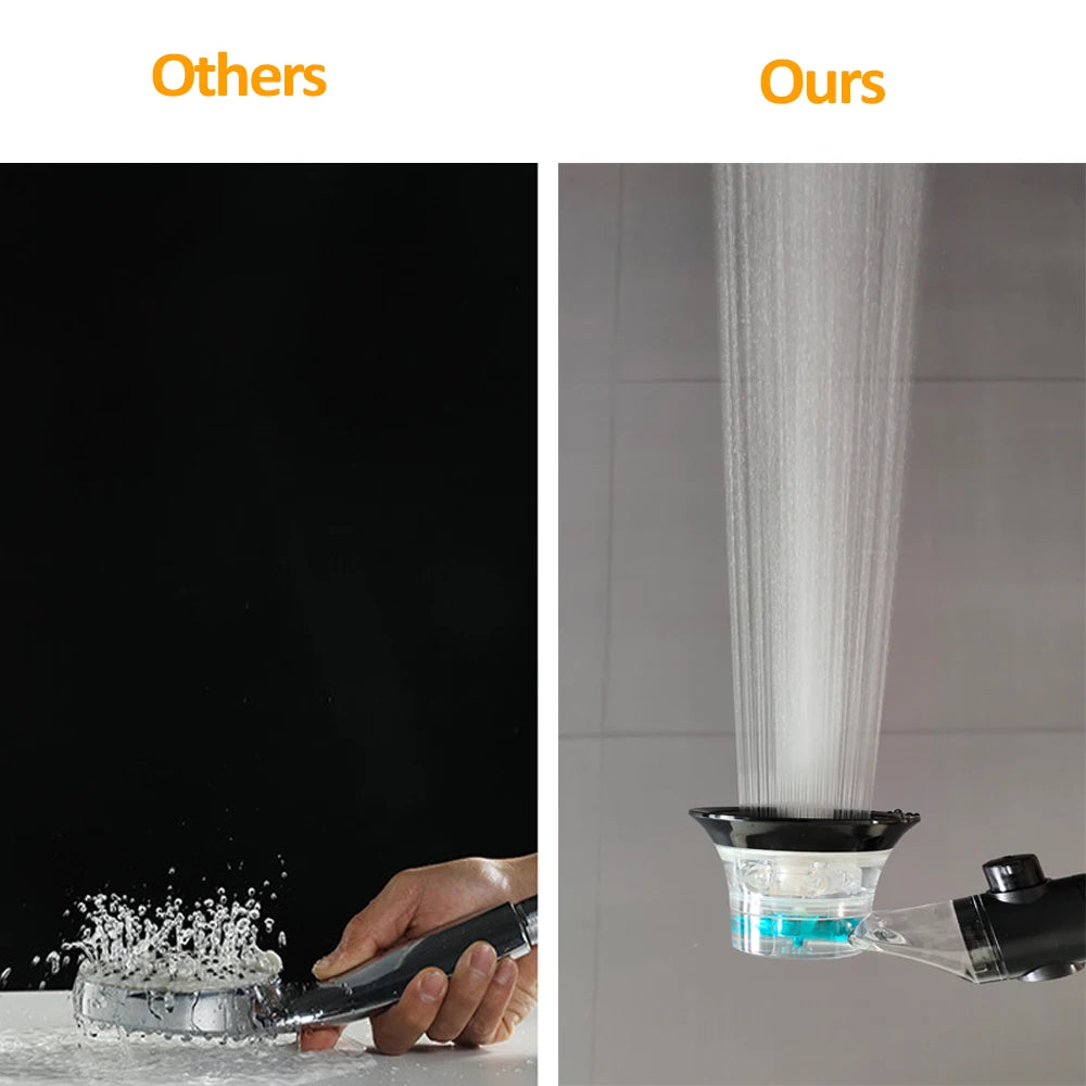 New Design Propeller Bathroom Shower Head High Pressure Water Saving With Adjustable Button Built-in Filter Handheld Shower Head