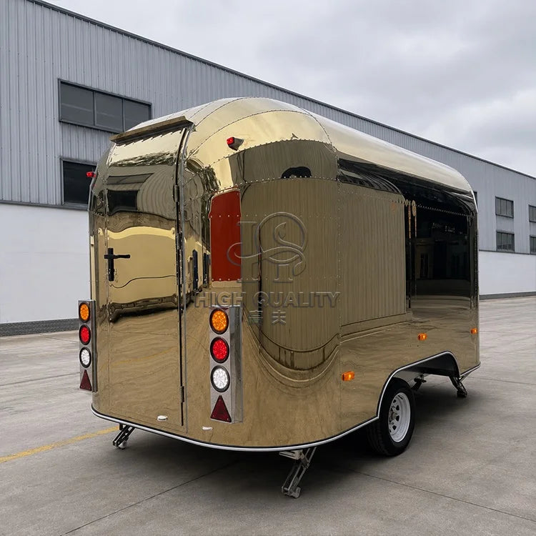 Custom Mobile Food Van Trailer Pizza Burger Hot Dog Fries Ice Cream Coffee CE Certificate Concession Cart