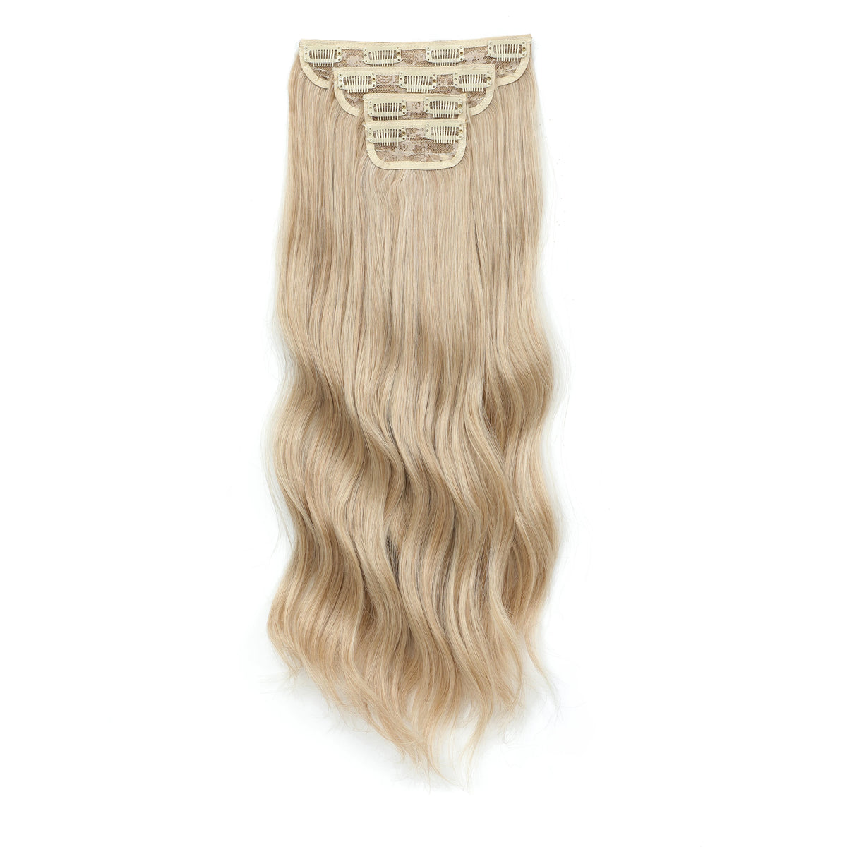 24Inches 220Grams Body Wave Clips In Piano Blond 27/613 M888 Bio Protain High Temperature Synthetic Hair Extensions 4Pcs/Lot