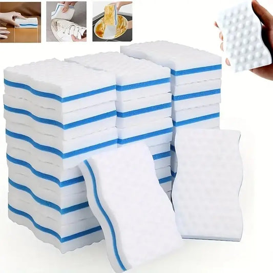 10 Pack Magic Sponge Eraser Melamine Cleaning Sponges Scrubber Foam Cleaning Pads - Bathtub,Baseboard, Bathroom,Wall Cleaner