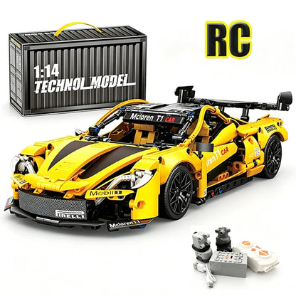 1280PCS Black Samurai Remote Control Sports Car Model DIY Building Blocks Racing Puzzle Toy Ornament for Boys' Birthday Gift