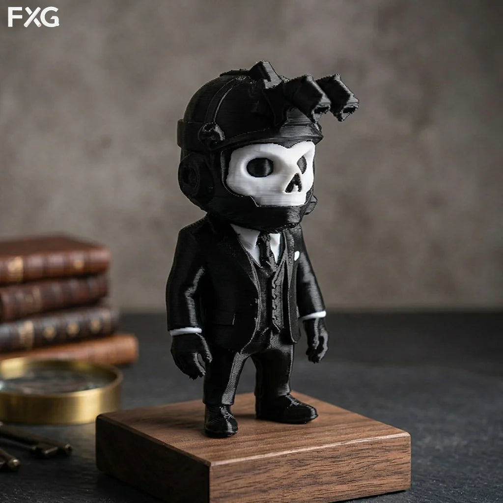 The Tactical Gentleman Figurine Ornament, Suit Tactical Style Desk Decor Accent, Suit Skull Tactical Soldier Sculpture