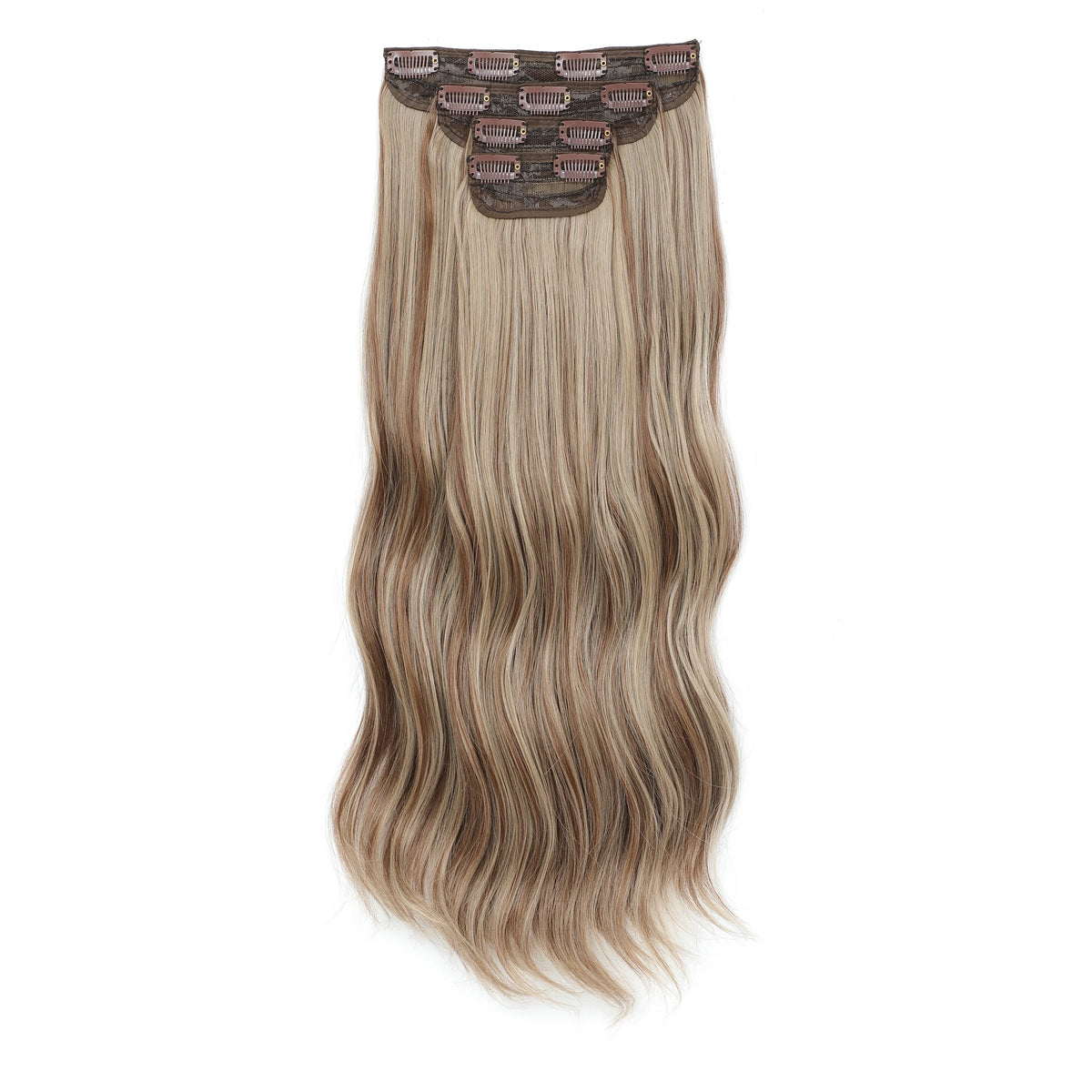 24Inches 220Grams Body Wave Clips In Piano Blond 27/613 M888 Bio Protain High Temperature Synthetic Hair Extensions 4Pcs/Lot