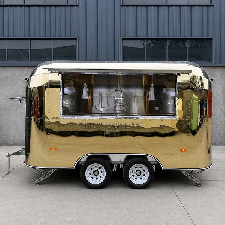 Custom Mobile Food Van Trailer Pizza Burger Hot Dog Fries Ice Cream Coffee CE Certificate Concession Cart