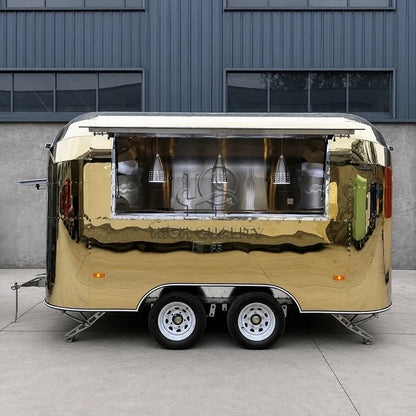Custom Mobile Food Van Trailer Pizza Burger Hot Dog Fries Ice Cream Coffee CE Certificate Concession Cart