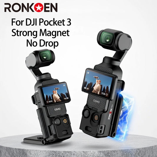 Ronkoen PZ-01 Magnetic Case for DJI Osmo Pocket 3 with Detachable MagSafe Plate And Adjustable Tripod Mount Camera Accessories