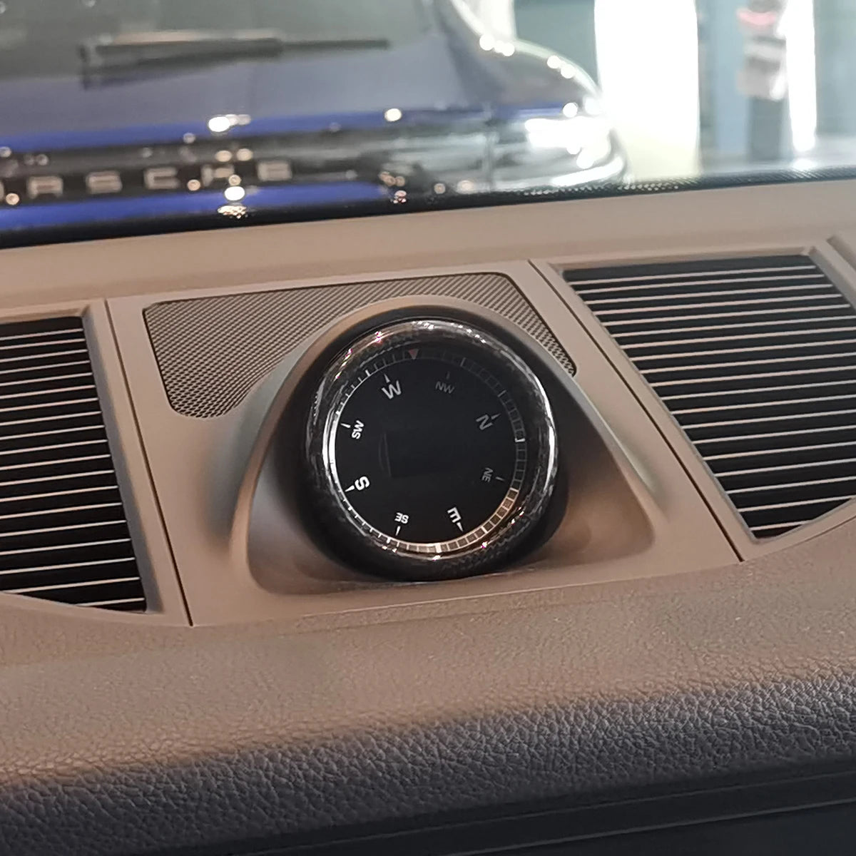 Car Dashboard Center Clock Decorative Frame Cover Real Carbon Fiber Trim For Porsche Macan 911 2014-2025 Interior Accessories