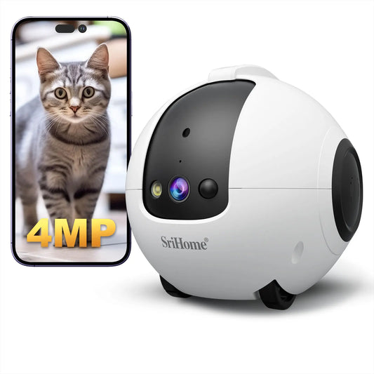 HD Wifi Camera 360° Pet Robot Toys Interactive Pets Camera 1080P Full Move Freely 2-Way Audio APP Remote Control Long Standby