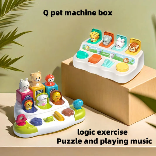 Toddler Toys, Baby Toy, Q Pet Machine Box, Early Education Puzzle and Cognitive Training Baby's Finger Flexibility Machine Box T