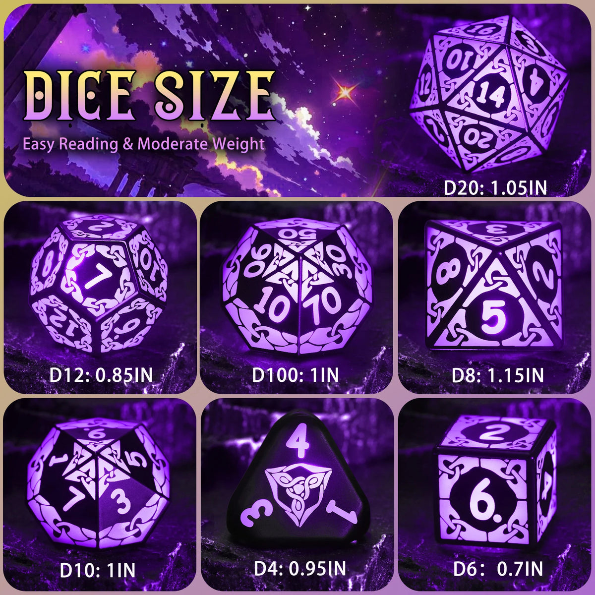 Light up Dice DND ，LED Dice Set Rechargeable for Role Playing Game Gifts, Polyhedral D and D Dice with Charging Box