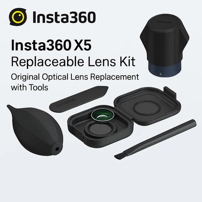 Insta360 X5 Replaceable Lens Kit | Original Optical Lens Replacement with Tools | Compatible with X5 360 Camera