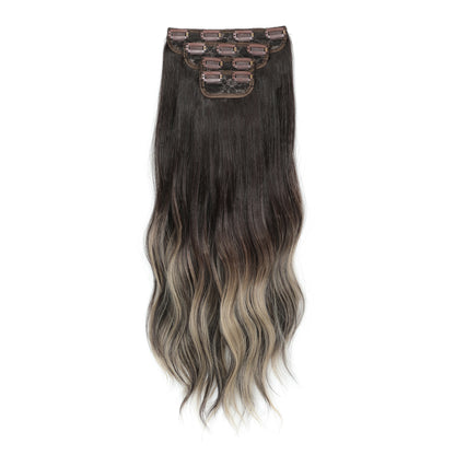24Inches 220Grams Body Wave Clips In Piano Blond 27/613 M888 Bio Protain High Temperature Synthetic Hair Extensions 4Pcs/Lot