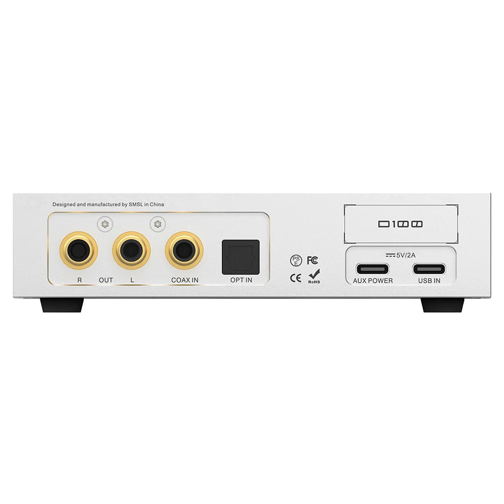 SMSL D100 AUDIO DAC ES9081 USB MQA DSD512 XU316 32bit 768kHz True Balanced Support Active Speaker OPA1612A 6.35mm&4.4mm RCA