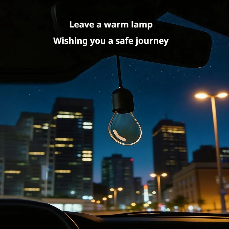 SEAMETAL Elegant Bulb Light Car Pendant Mirror Hanging Soft Glow LED Ambient Light Night Light Decoration Ornament for Vehicle