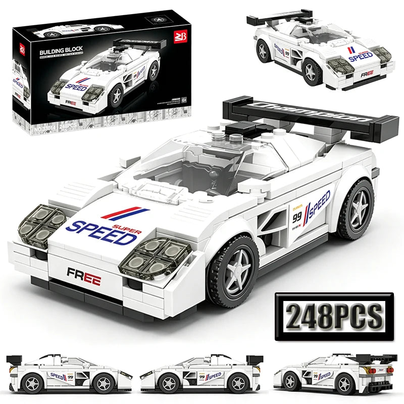MOC Multi Style Racing Building Blocks Creative DIY Assembly Car Models Home Decor Puzzle Toy Ideal Birthday Gift