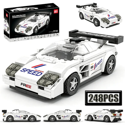 MOC Multi Style Racing Building Blocks Creative DIY Assembly Car Models Home Decor Puzzle Toy Ideal Birthday Gift