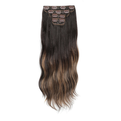 24Inches 220Grams Body Wave Clips In Piano Blond 27/613 M888 Bio Protain High Temperature Synthetic Hair Extensions 4Pcs/Lot